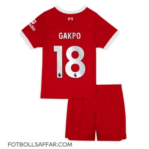 Liverpool Cody Gakpo #18 Hemmadräkt Barn 2023-24 Kortärmad (+ Korta byxor)